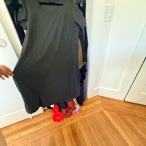 Lane Bryant Charcoal Gray Short Sleeve A-Line Asymmetric Dress Size 14/16